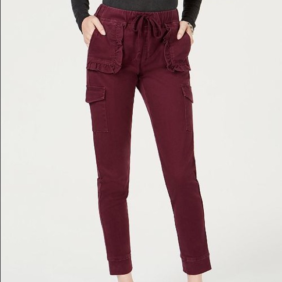 American Rag Pants - American Rag Ruffled Cargo Pants